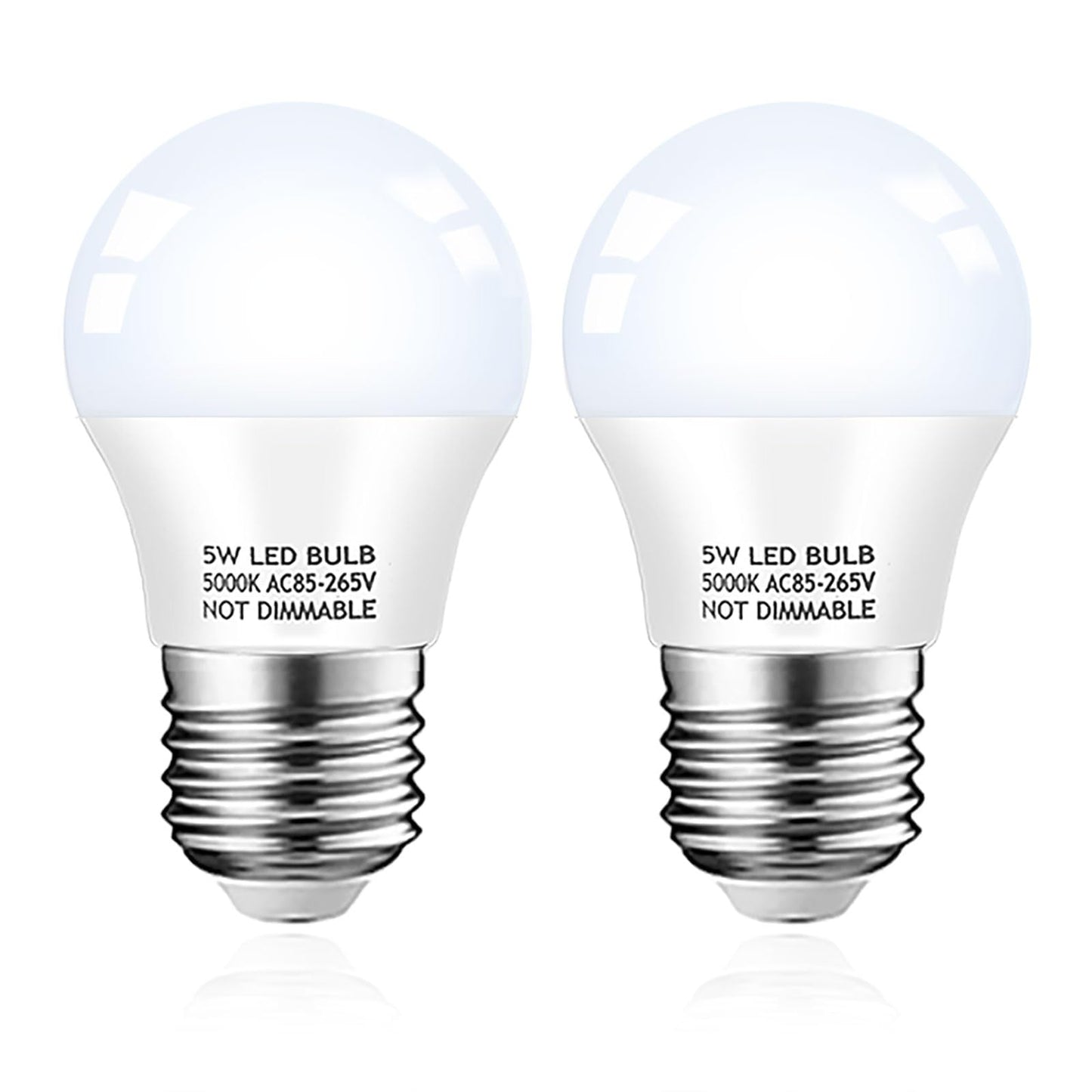 KQHBEN Refrigerator Light Bulb, 40W Equivalent, 5W Daylight White 5000K E26 Base Non-Dimmable, Waterproof LED A15 Appliance Bulb for Fridge Freezer Home Lighting, 2-Pack