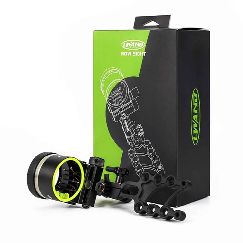 Compound Bow Sight Aluminum Alloy Archery Bow Sights 0.019" Fiber Optic 5 Pin Bow Sight with Sight Light Compound Bow Accessory (Short Pole)