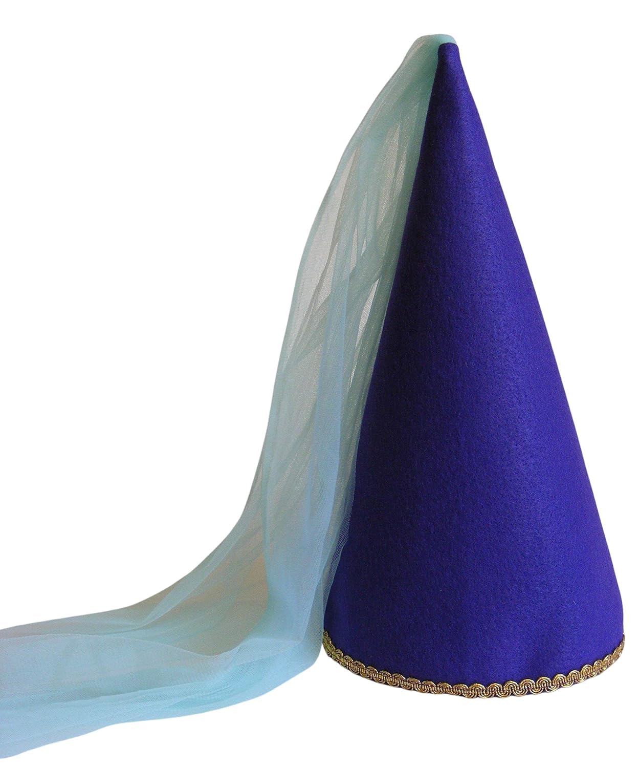 Felt Girls Princess Cone Hat Renaissance Veil Hat Medieval Tulle Hat Dress-up Play Birthday Party Halloween