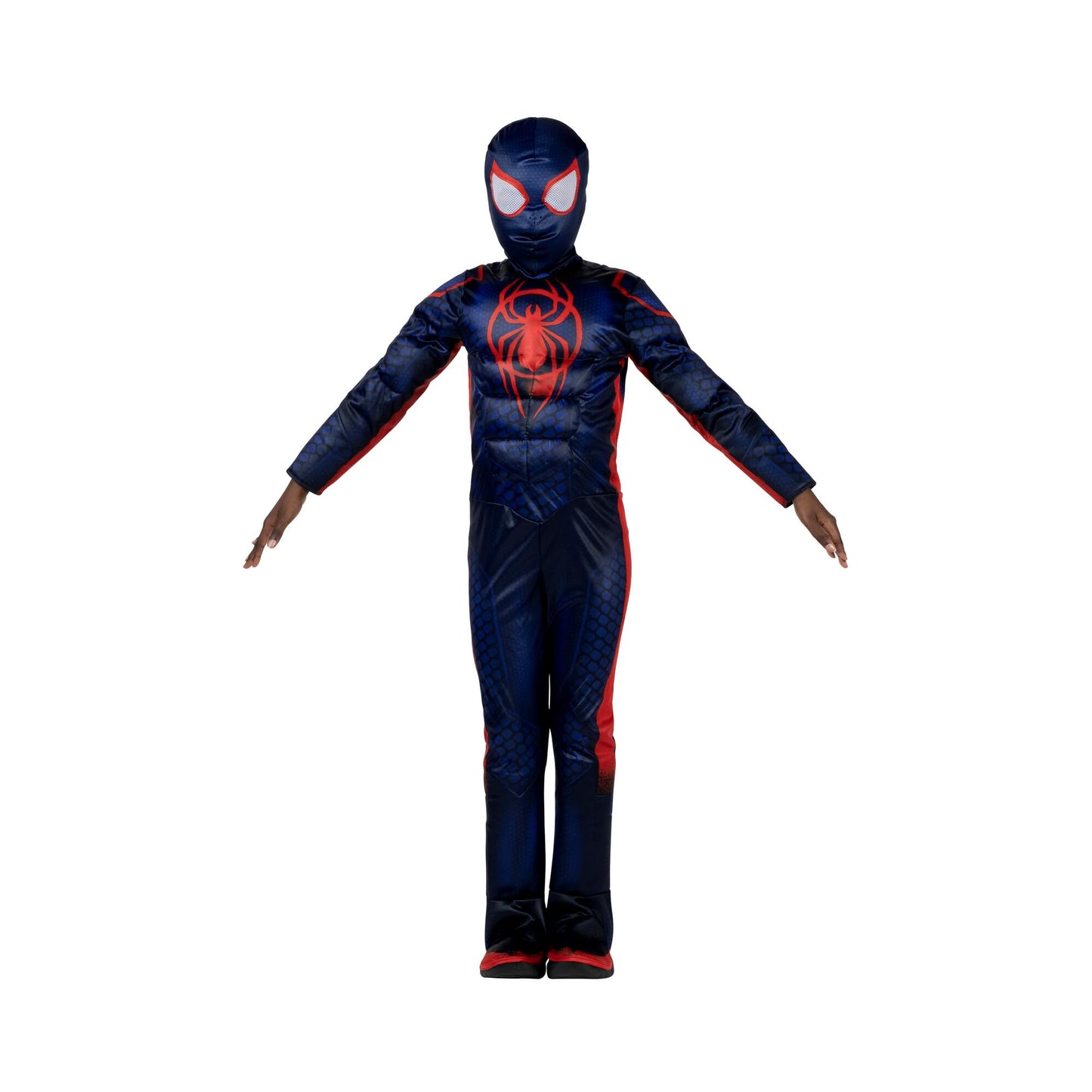 Marvel Integrated Spider-Man Official Youth Deluxe Zentai Costume - Stretch Spandex with Hidden Zippers and Wrist Slits (M) Blue