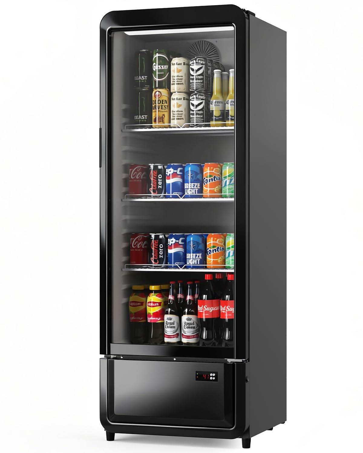 8.37 Cu. Ft Commercial Beverage Refrigerators, Drink Fridge with Glass Door & LED, 3 Adjustable Shelves Holds 228 Cans, Outdoor Display Fridge for Bar, ETL, DOE, and NSF certified