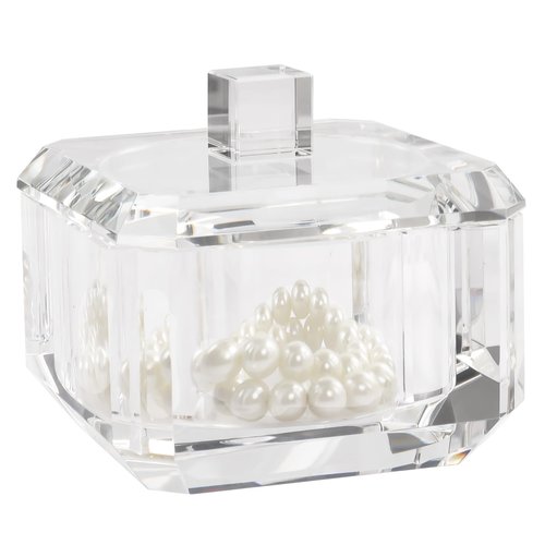 Marvala Crystal Makeup Storage Jars, Clear Candy Containers, Transparent Empty Storage Jar for Makeup, Loose Powder, Bath Salts, Vanity Organizer, Desk Decor for Rings