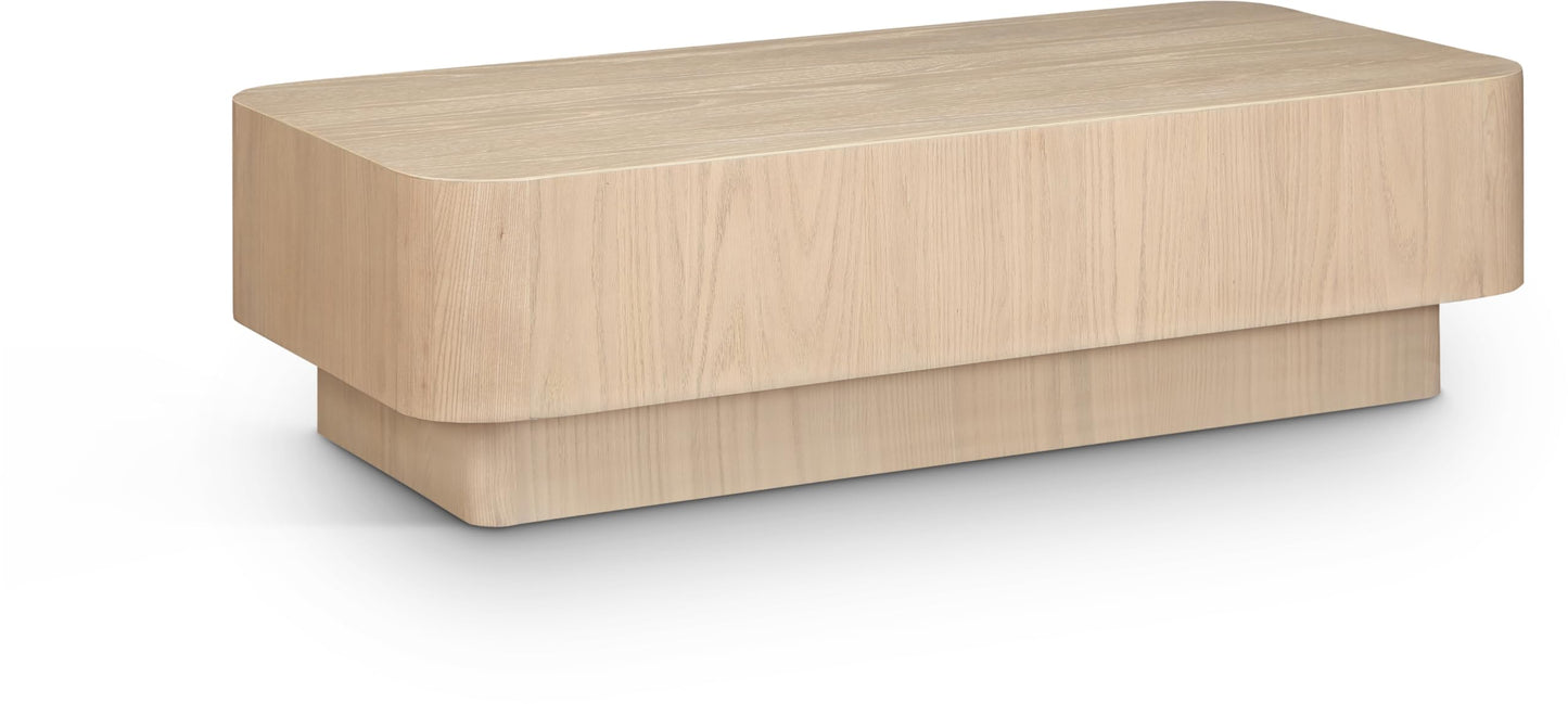 Meridian Furniture 99039Natural-C Oakmont Collection Art Deco Coffee Table with Rich Natural Finish, Oak Veneer, 52" W x 26" D x 15" H, Natural
