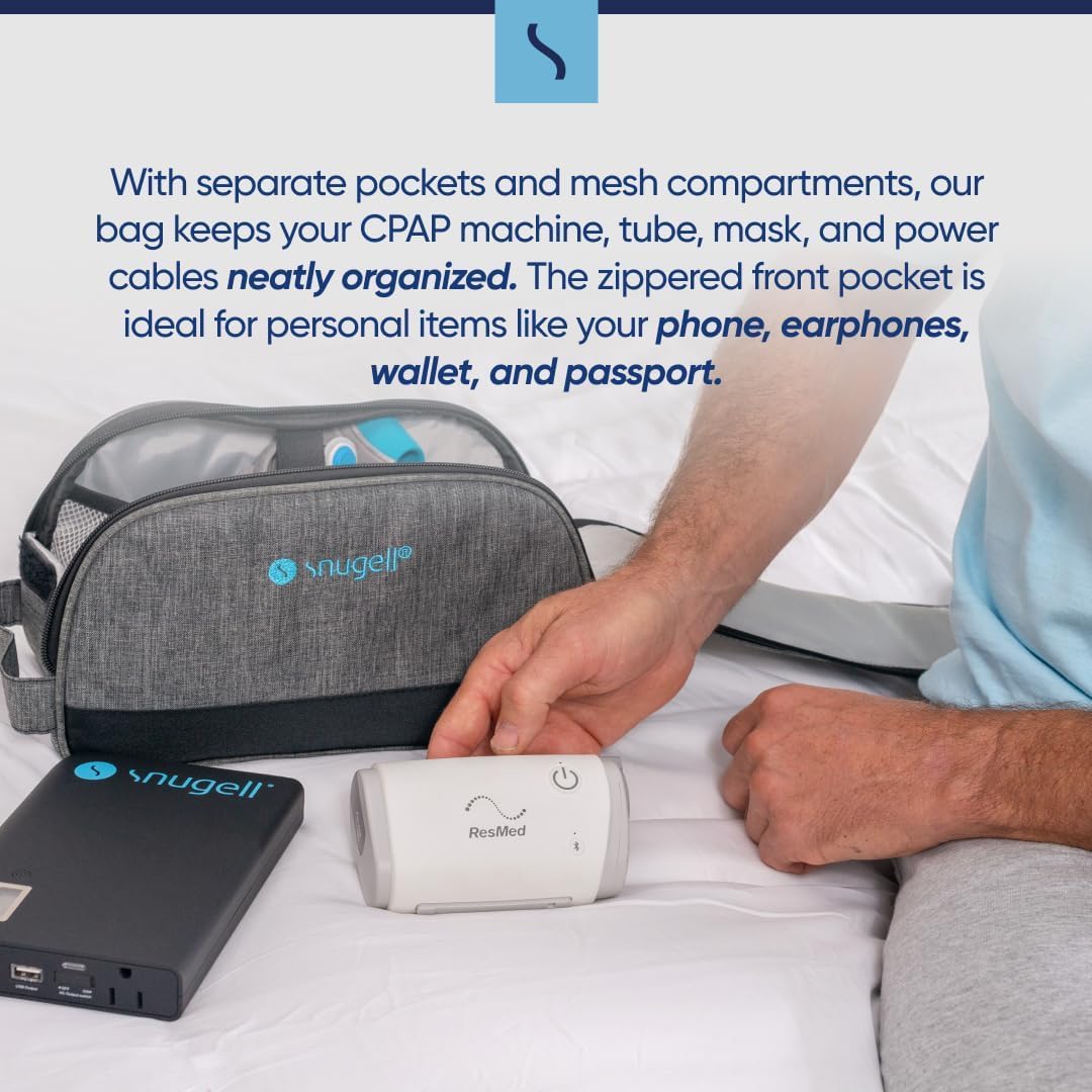 AirMini Travel Bag for CPAP Machine – Compact, Lightweight Carring Case for ResMed AirMini – Organized Storage with Versatile Pockets for Accessories – Durable, Travel-Friendly – Bag Only Included