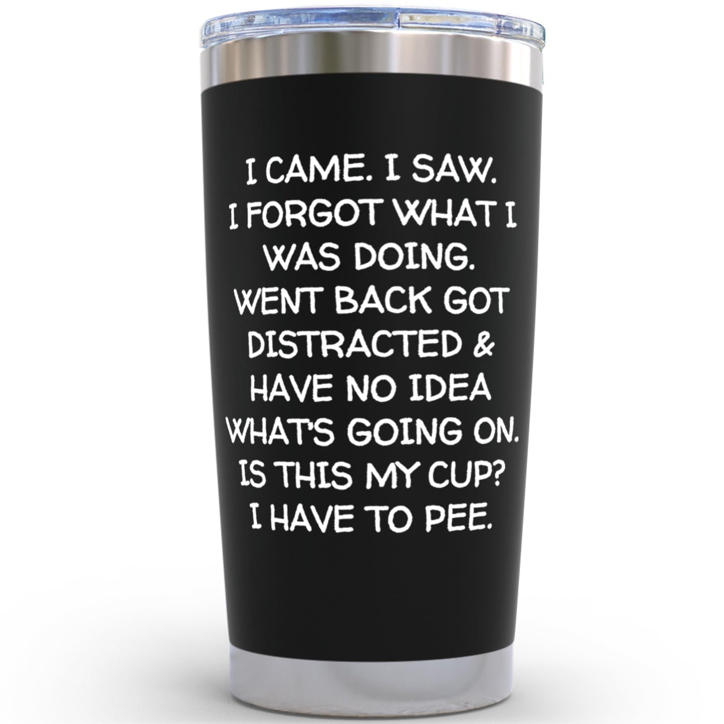 KLUBI Birthday Gifts for Women Men - I Came I Saw I Forgot Tumbler 20oz Black Gag Gifts Funny Adult Grandpa for Him Drinking Cups for Elderly Senior Citizen Tumbler I Came I Saw I Forgot Coffee Mug