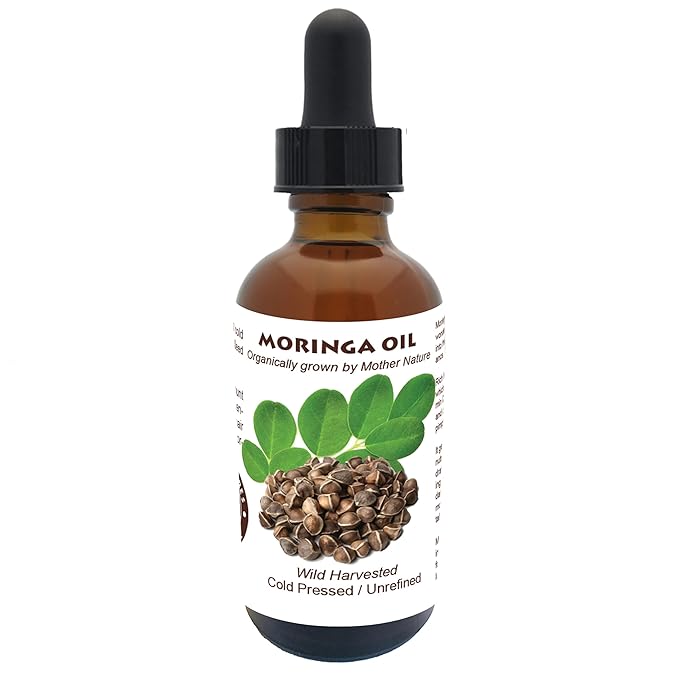 Best Nature's Cosmetics Moringa Oil (Organic, Undiluted, Cold Pressed, Unrefined) – Natural Moisturizer for Dry and Damaged Skin and Hair 2 fl oz / 60ml