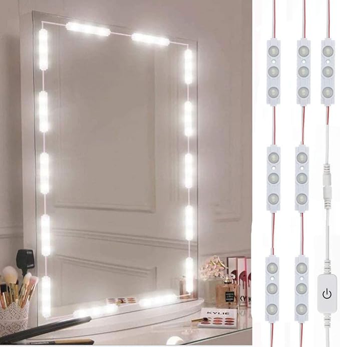 Led Vanity Mirror Lights, Hollywood Style Vanity Make Up Light, 10ft Ultra Bright White LED, Dimmable Touch Control Lights...