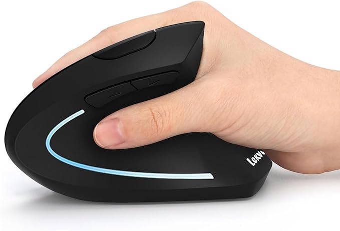 Ergonomic Mouse, LEKVEY Vertical Wireless Mouse - Rechargeable 2.4G Optical Vertical Mice : 3 Adjustable DPI 800/1200/1600...