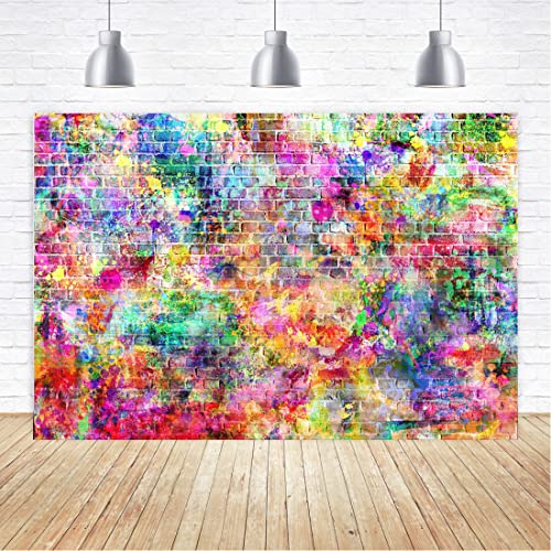 6x4ft Graffiti Brick Wall Birthday Photography Backdrops Baby Shower Colorful Urban Street Art Background for Photography ...