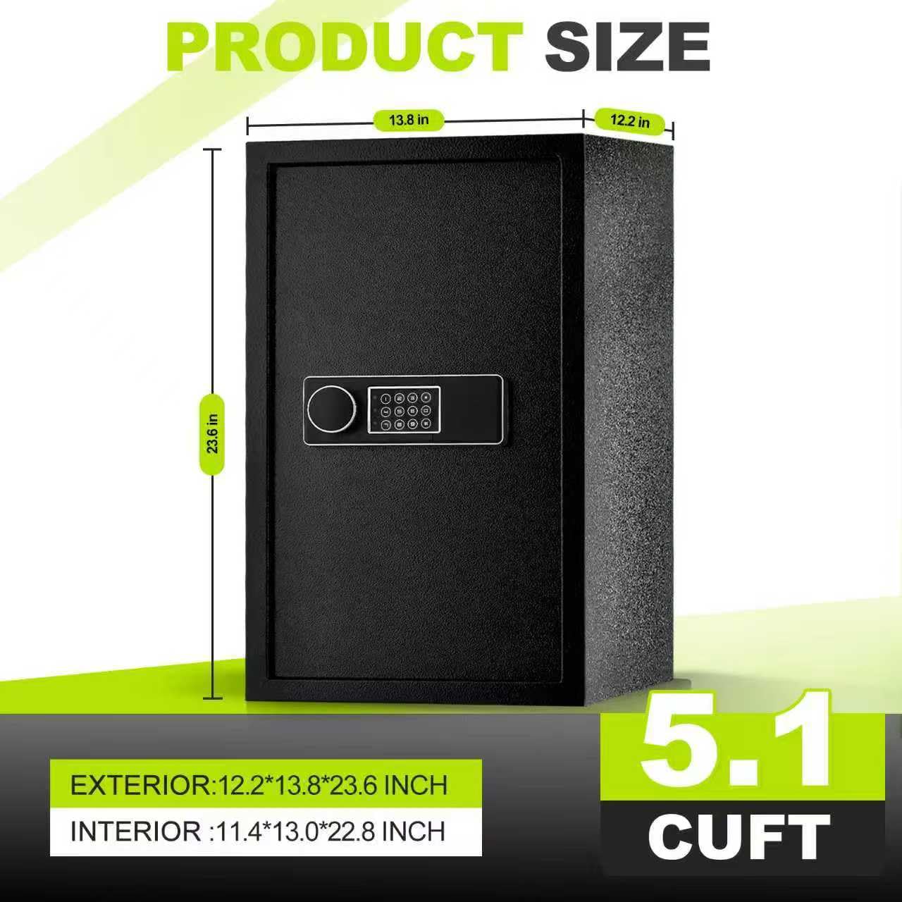 KPASAFE Large Safes, Security Safe Box with Fireproof Bag, Digital Keypad, Spare Keys and Alarm System, Security Anti-Theft Design for Valuables, Document