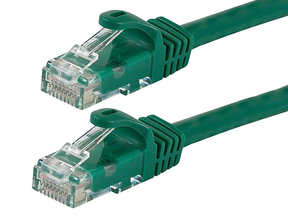 Monoprice Cat6 3Ft Green Patch Cable Utp 24Awg 550Mhz Pure Bare Copper Snagless Rj45 Flexboot Series Ethernet Cable- Pack Of 1
