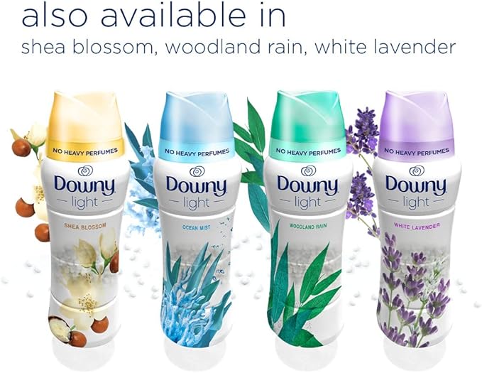 Downy Light Laundry Scent Booster Beads for Washer, Woodland Rain, 26.5 oz, with No Heavy Perfumes