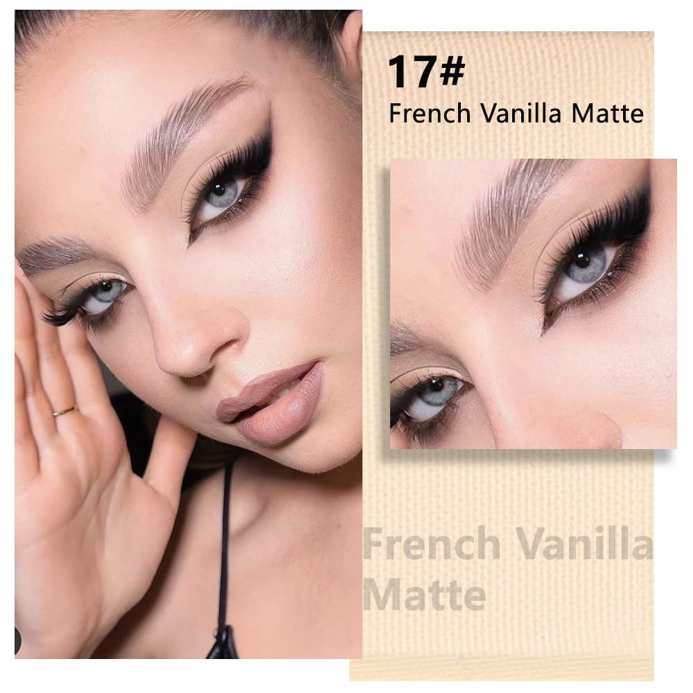 HHLTOH Buildable Matte Eyeshadow Makeup Palette Single - French Vanilla Shades | Creamy Pressed Powder for Easy Blending | Mini