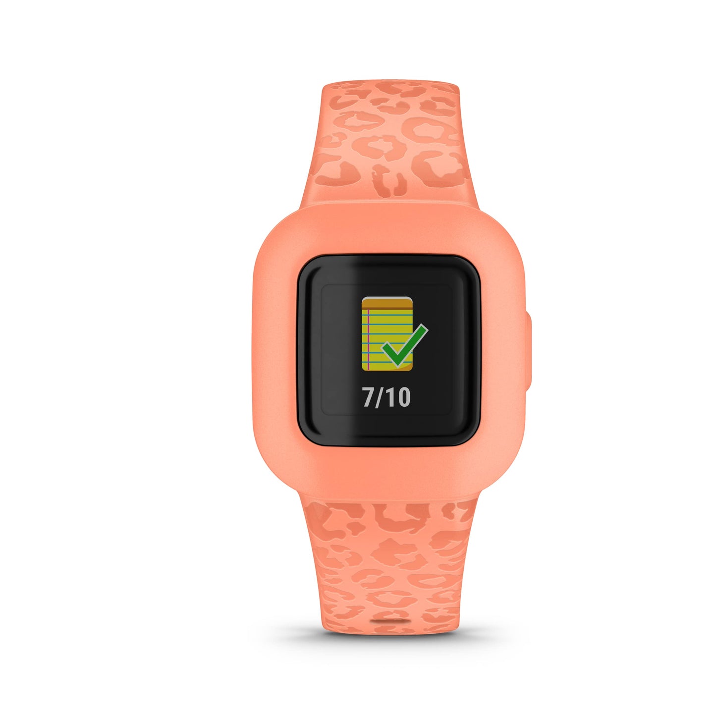 Garmin V  Vofit Jr. 3 Kids Fitness Tracker, Peach Leopard, Up To 1 Year Battery Life, Swim-Friendly, Activity Unlocks Adventure