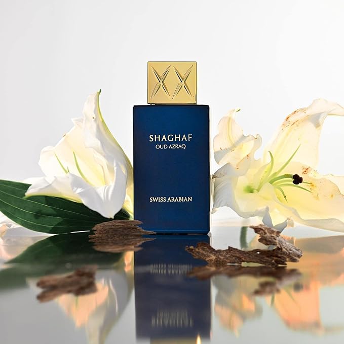 Swiss Arabian Shaghaf Oud Azraq, Limited Edition - Luxury Products From Dubai - Long Lasting and Addictive EDP Spray Fragrance - Seductive, Signature Aroma - Luxurious Scent of Arabia - 2.5 oz