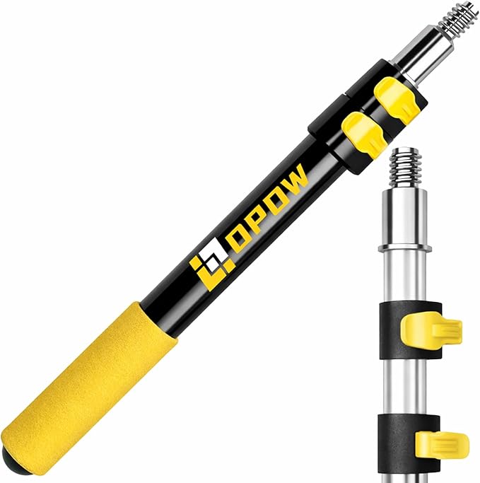 1.5-3 FT Long Telescopic Extension Pole, Multi-Purpose Aluminum Alloy Telescoping Rod with Universal Twist-on Metal Tip Flip-Lock Design, for Painting Cobweb Dusting, Window Cleaning, Christmas Lights