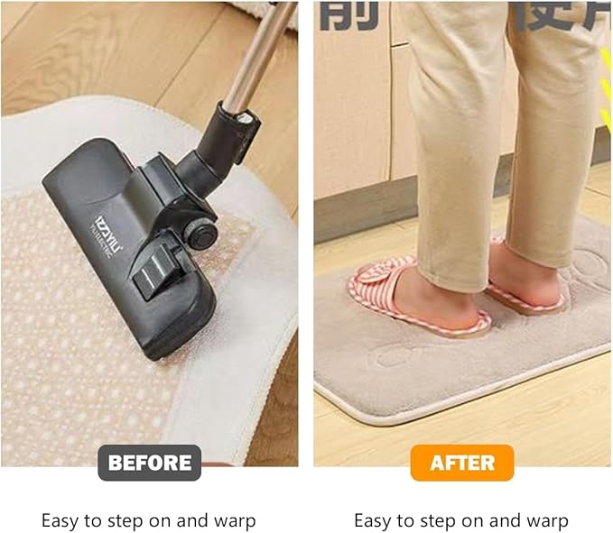 4PCS Rug Pad Grippers, Non Slip Rug Tape Grip Carpet Corner for Hardwood Floors and Tiles, Double Sided Rug Stickers Accessories for Area Rugs to Keep Area Rug Flat