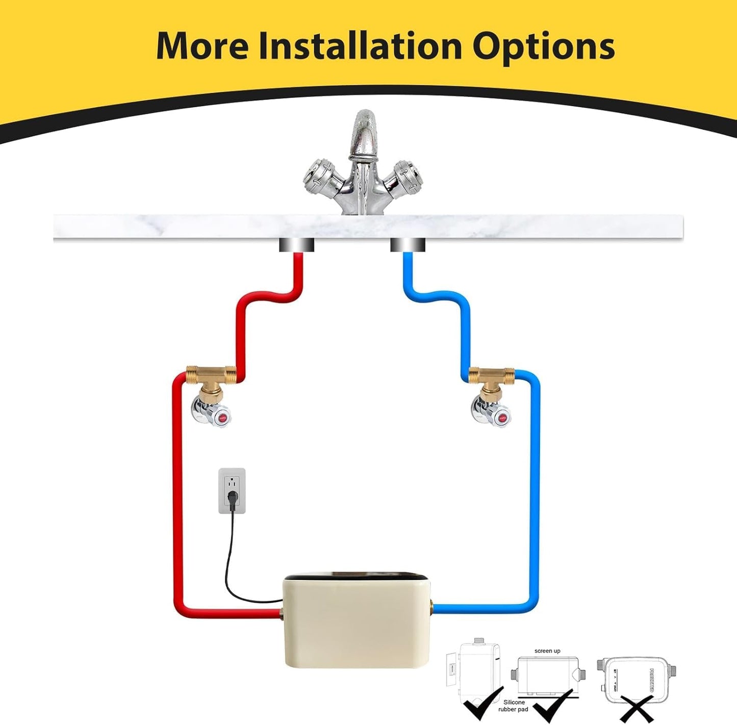 HBS24-12T Digital Smart Instant Hot Water Recirculating Pump Kit – Built-in Thermostat, Timer, Digital Screen, Extremely Quiet, Under Sink Recirculation System