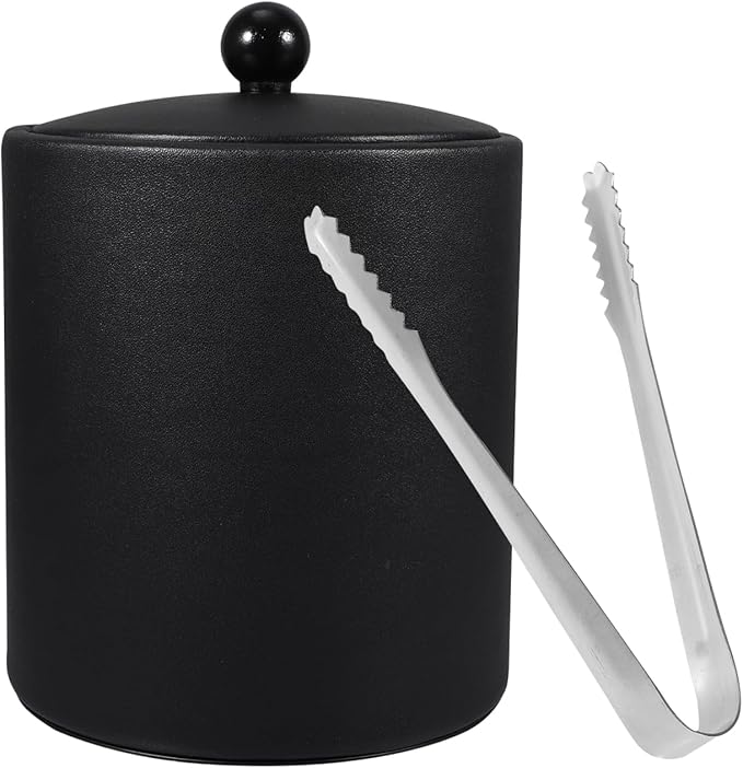 Cabilock Stainless Steel Ice Bucket with Tong Thickened Wine Cooler 7.3X5.5 Inches for Home Bar Parties and Outdoor Use