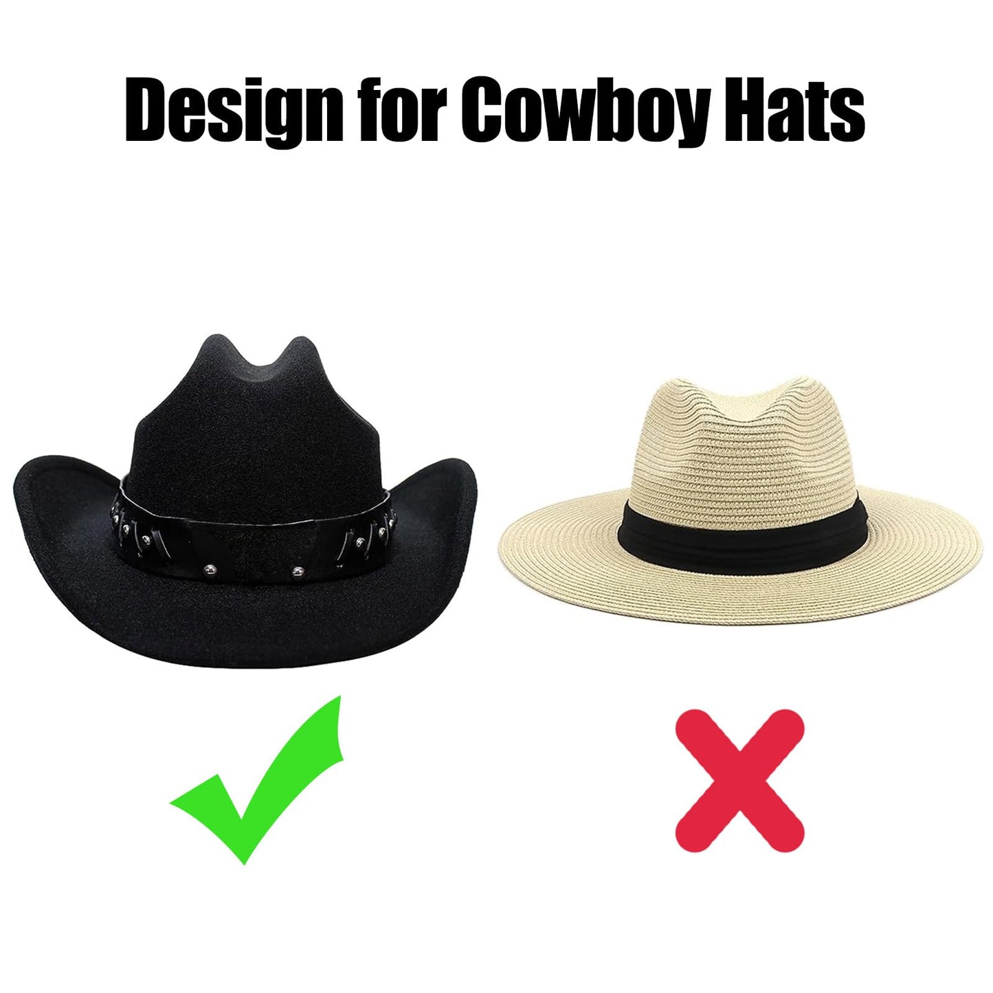 GEEDAR Cowboy Hat Holder Rack for Truck SUV Car (Keep Hat Shape) Car Clothes Hanger Bar Coat Hanger Hard Hat Holder for Truck Seat Car Accessories