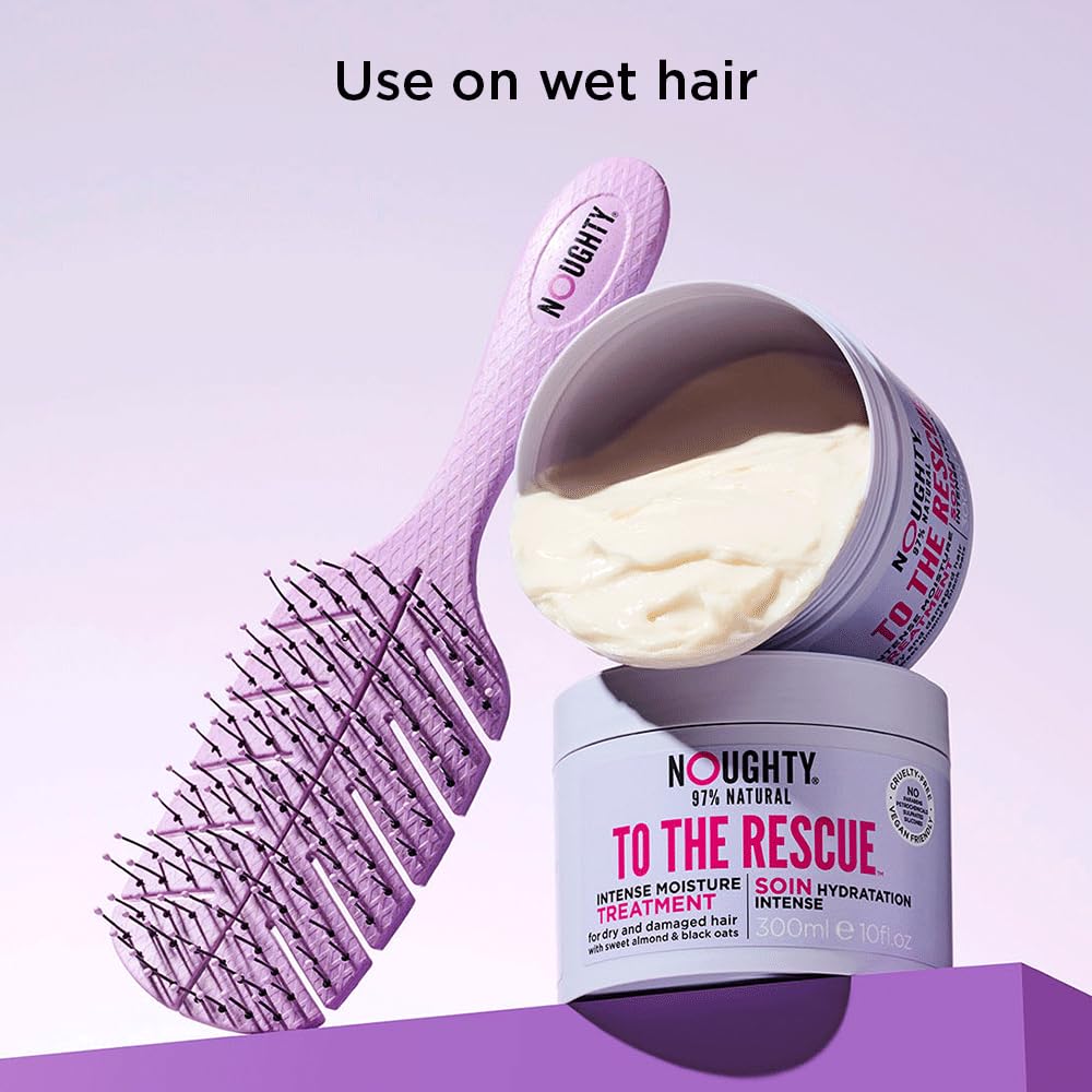 Noughty The Purple One Detangling Brush for Wet and Dry, Smooth and Tangle-Free Hair, Styling and Shower Brush for All Hairtypes