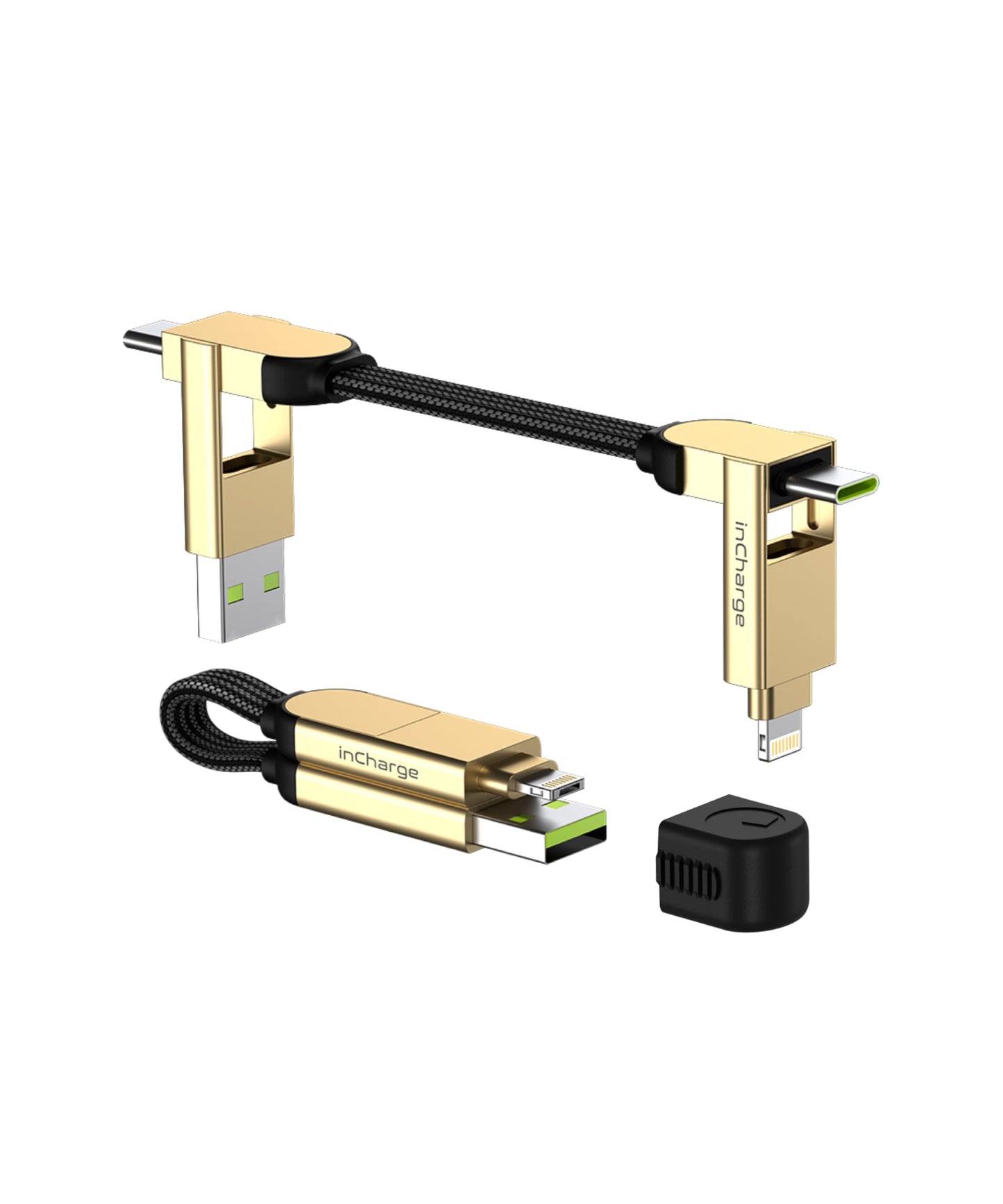 Rolling Square Incharge X, Multi Charging Cable, Portable Keychain Charger Cable, 6-In-1 With 100W Ultra-Fast Charging Power, Sa
