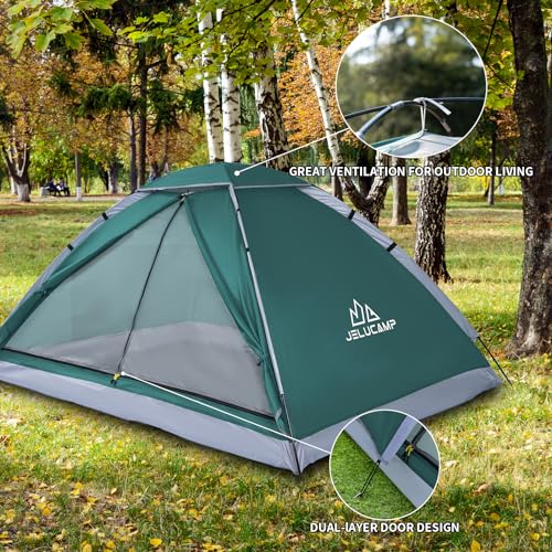 JELUCAMP 1/2/4/5/6 Person Dome Tents for Camping, Lightweight Portable Backpacking Tent, Small Easy Set Up Outdoor Waterpr...