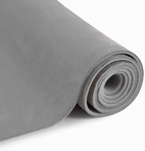 MOTUKA 118" L x 60" W Grey Suede Headliner Fabric with Foam Backing Material - Automotive/Home Micro-Suede Headliner Fabric for Car Replacement/Repair/DIY