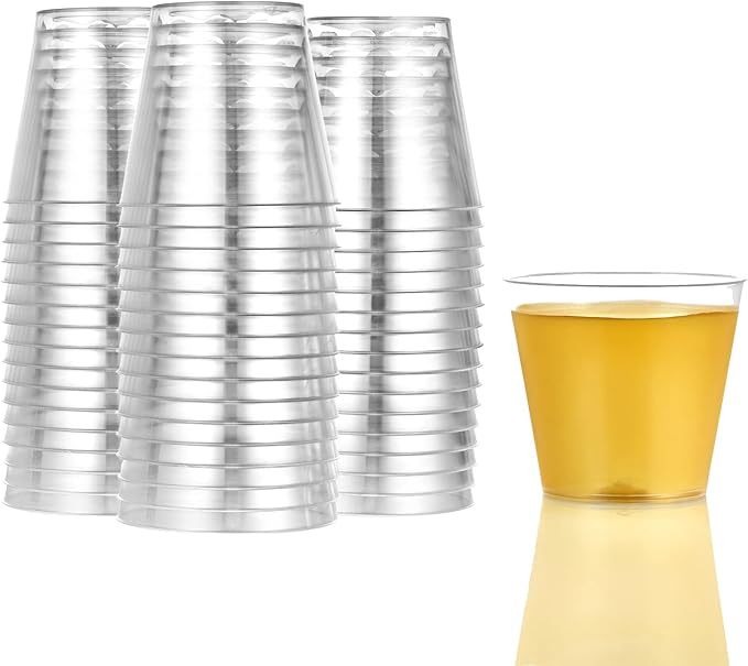 Hanna K. Signature 100 Shot Glasses 2oz Clear Premium Hard Plastic Disposable Cups, Ideal for Jello Shots, Wine Tasting, C...