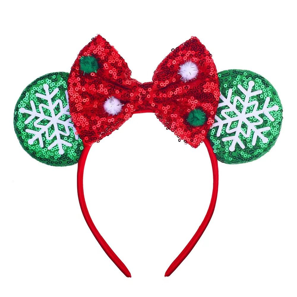 JIAHANG Christmas Mouse Ears Headband Sequin Bow Hair Band, Festival Party Children Decoration Costume Headwear Hair Accessories