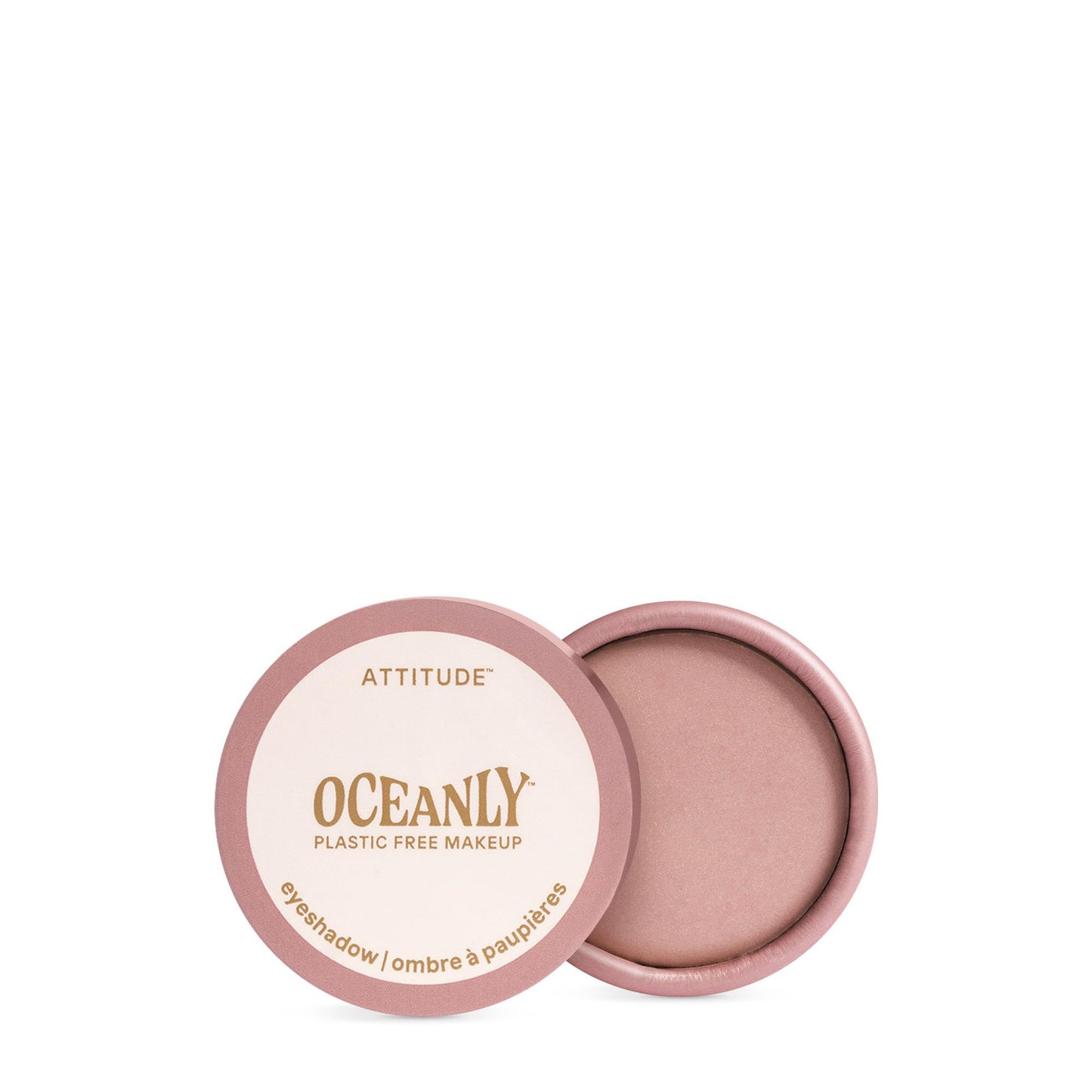 ATTITUDE Oceanly Eyeshadow, EWG Verified, Single Shimmer Cream Eyeshadow, Plastic-Free, Vegan Beauty and Makeup, Pretty in Pink,