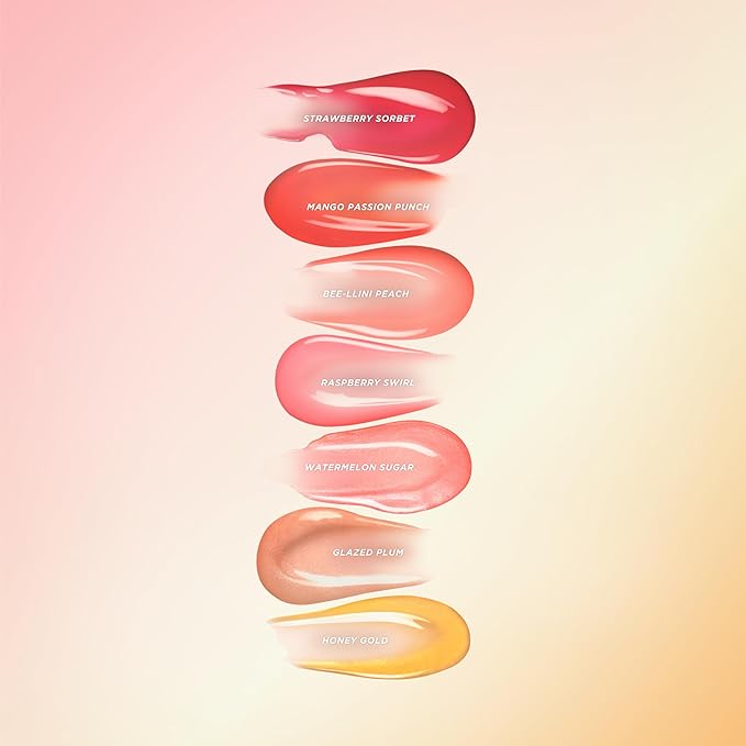 Gisou Honey Infused Hydrating Lip Oil, Nourishing Lip Moisturizer for Dry Lips, 0.27 fl oz (Strawberry Sorbet)