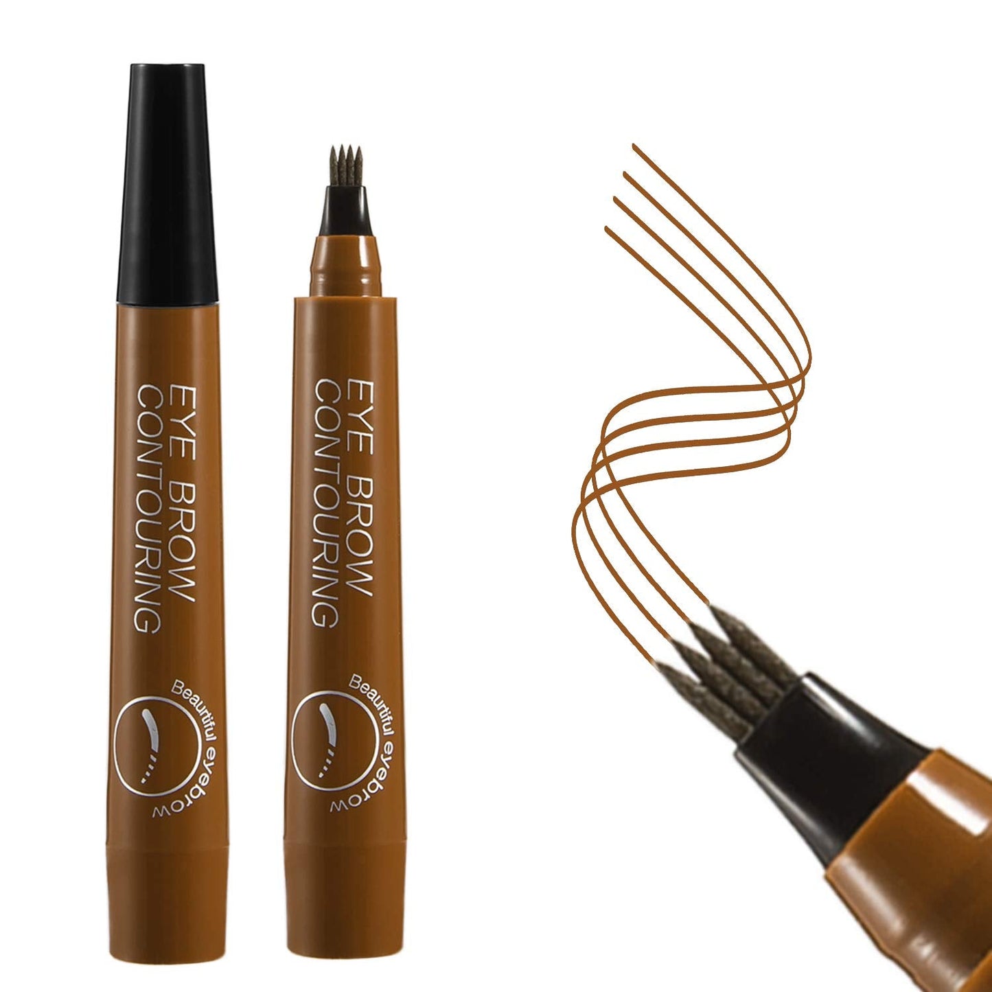 Apooliy Liquid Eyebrow Pen, Waterproof Microblading Eyebrow Pencil with a Micro-Fork Tip Applicator, Creates Natural Looking Bro