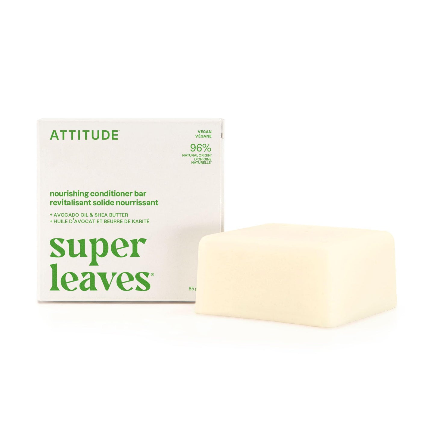 ATTITUDE Nourishing Conditioner Bar, Natural Origin, For Dry and Dull Hair, Avocado Oil & Shea Butter, Clean Ingredients, Vegan,