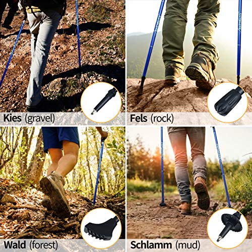 Covacure Trekking Poles Collapsible Hiking Poles - Aluminum Alloy 7075 Trekking Sticks with Quick Lock System, Telescopic,...