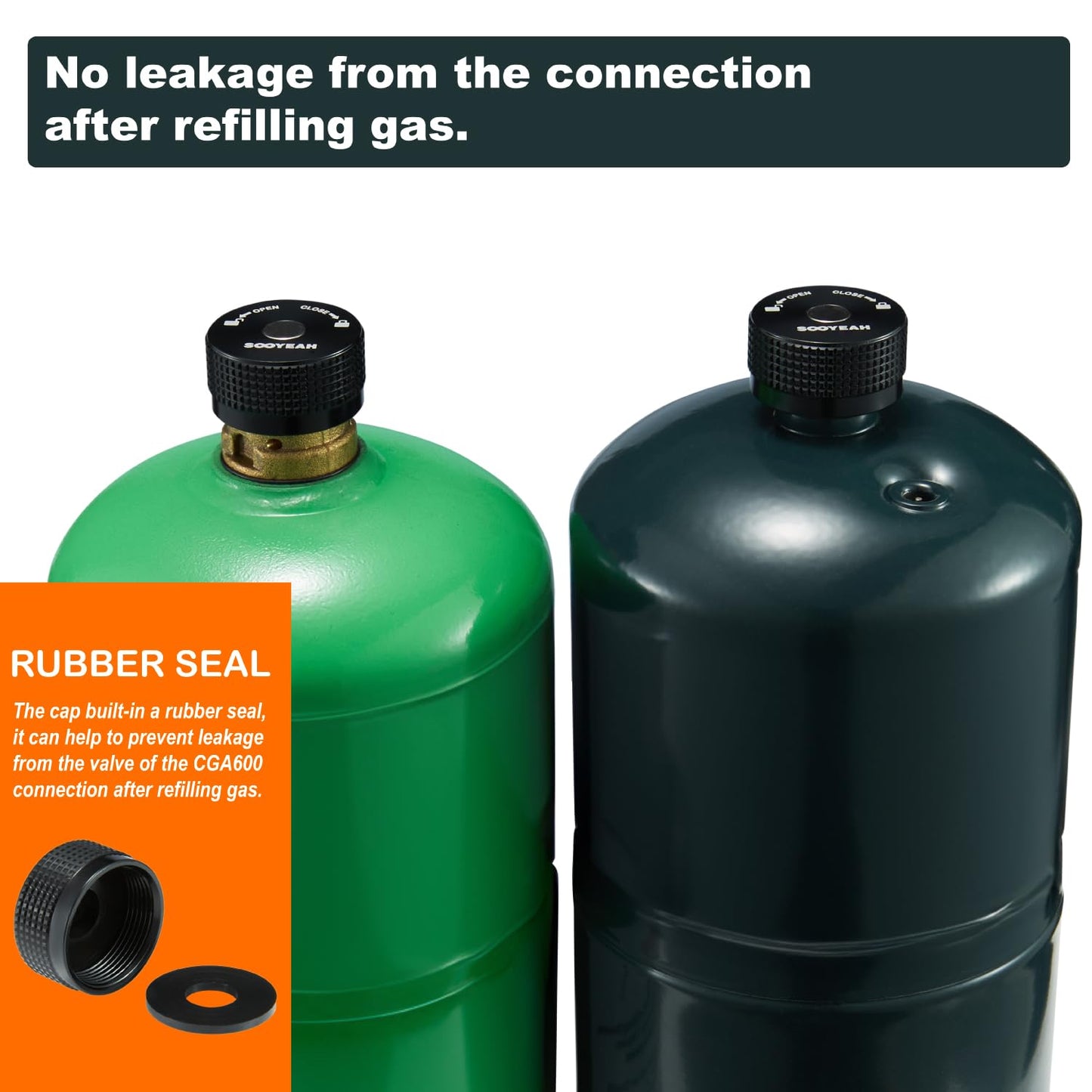 SOOYEAH 1LB Propane Cylinder Protect Caps with Magnetic,Sealed Caps(pack of 4PCS),Metal Material-Black