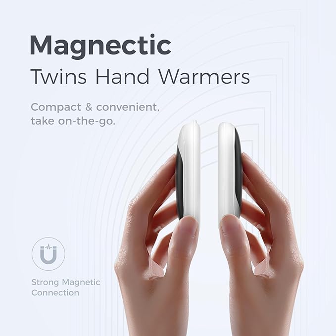OCOOPA Magnetic Rechargeable Hand Warmers 2 Pack, Ultrathin Electric Handwarmers, Portable Pocket-Sized Heater, for Men, Women Purse Must Haves, Union UT3 Lite