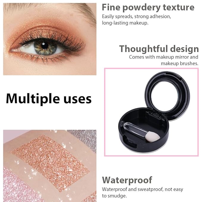 Monochrome Eyeshadow, Single color eye shadow matte low saturation delicate long-lasting eye shadow palette, Neutral Pressed Powder Single Vegan Eyeshadow; Talc, Paraben & Cruelty Free