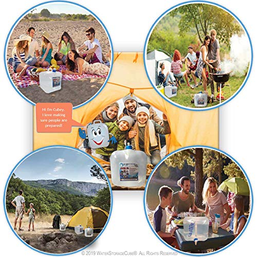 WaterStorageCube BPA Free Collapsible Water Container with Spigot, Camping Water Storage Carrier Jug for Outdoors Hiking B...