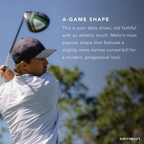 melin A-Game Icon Hydro, Navy, Performance Snapback Hat, Water-Resistant Baseball Cap for Men & Women, Medium-Large