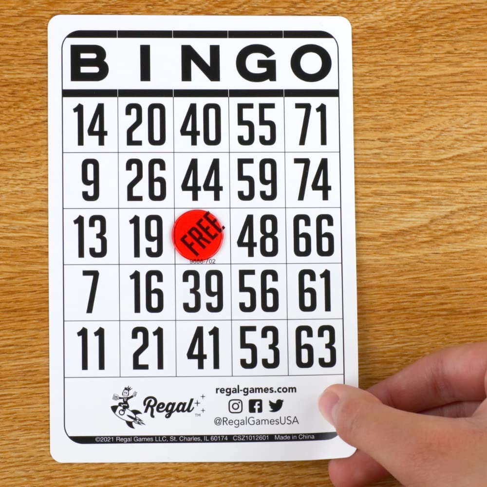 Regal Bingo Classic Bingo Cards Deck Reusable - Bingo Games for Family - 200 Playing Cards - White