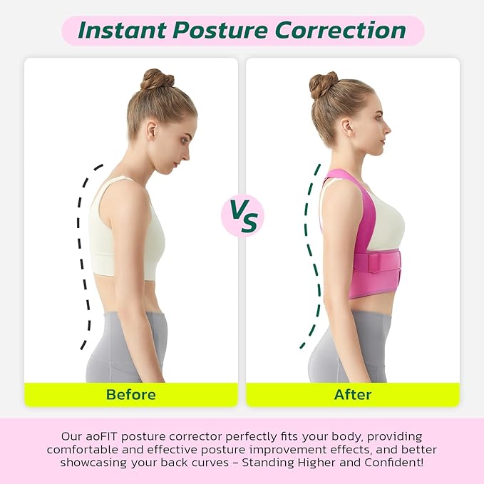 Posture Corrector for Women - Lightweight and Breathable Back Brace for Pain Relief, Rounded Shoulders and Hunchback, Compact & Portable with Fashionable Design, Invisible Under Clothes Blue S