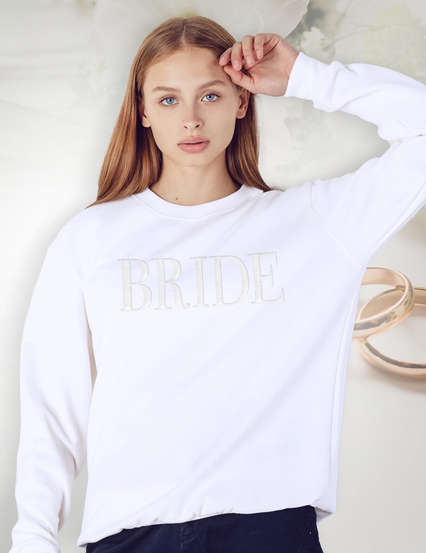 Bride Sweatshirt - Engagement Gift - Bride Sweatshirts For Women - Bride Crewneck Sweatshirt - Wedding Gift White