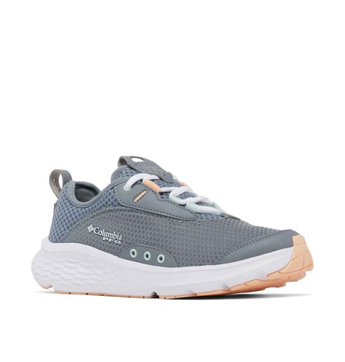 Columbia Womens PFG Castback Non Slip Boat Shoe, Grey Ash/Peach Fizz, 5.5