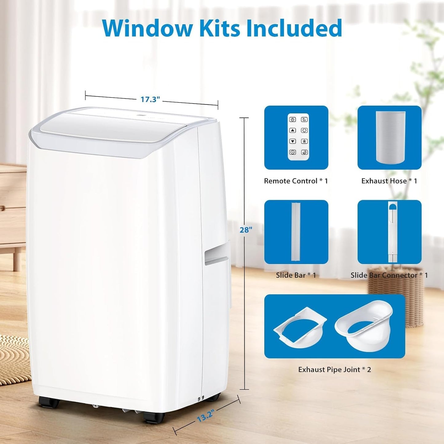 GarveeLife 14000 BTU Portable Air Conditioner - 3-in-1 Cooling, Dehumidifier & Fan, for Rooms Up to 750 Sq.Ft, Quiet 51 dB, Remote & Timer Included
