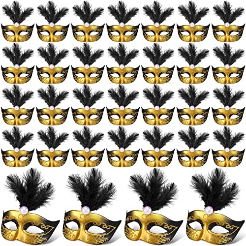 Sanwuta 72 Pcs Mini Masks Masquerade, Mardi Gras Carnival Masquerade Mask Cake Toppers Venetian Party Decor