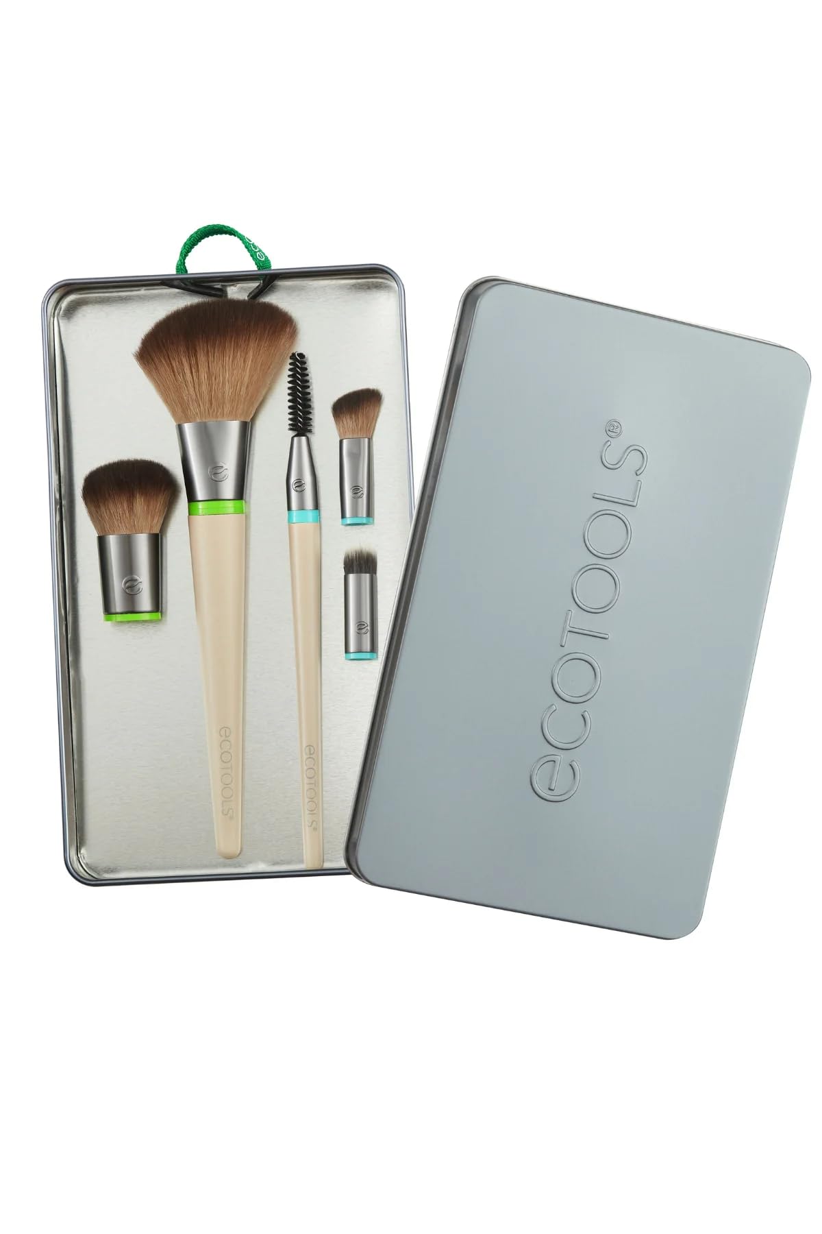 EcoTools Interchangeables Daily Essentials Total Face Makeup Brush Kit, Essential Oils, Multiuse Face Makeup Brushes, Bronzer, B