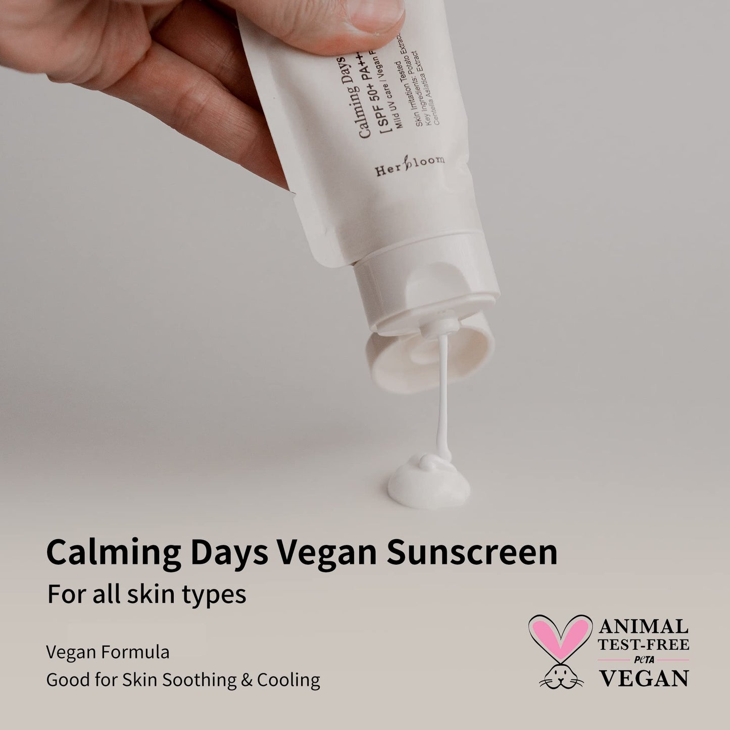 Herbloom Calming Days Vegan Sunscreen SPF 50+ PA++++ - Moisturizing and Non-Greasy Face Sun Screen - Reef-Friendly & Eco-Conscio