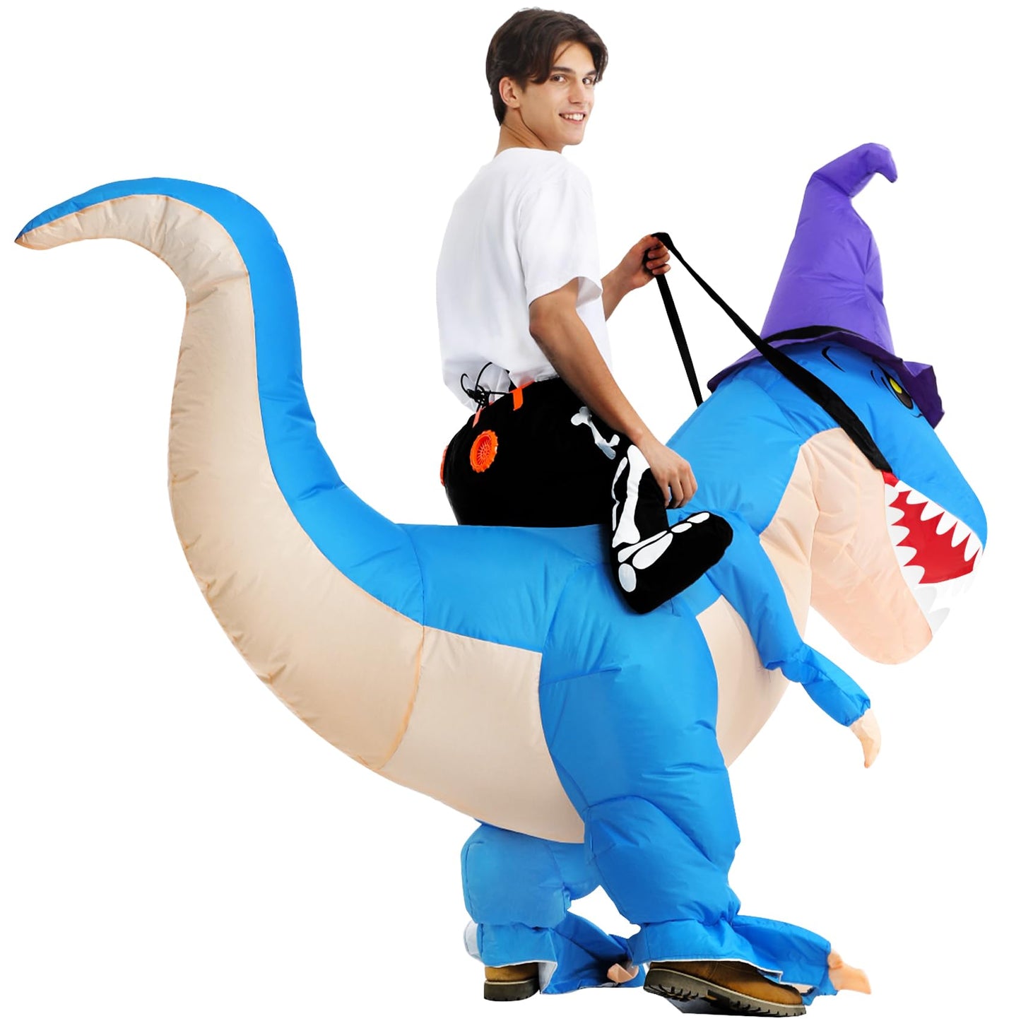 Max Fun Dinosaur Costume Adult - Inflatable Dinosaur Halloween Costume for Man Women | Fun Blow Up Dino Suit for Halloween Party Cosplay