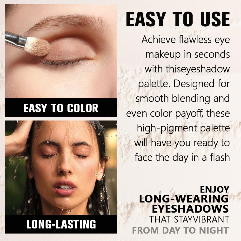 WanTuoluo Sheer White Sparkle Eyeshadow Palette for Women, Single Monochrome Eye Shadow Makeup, Shiny Pressed Powder, Blendable